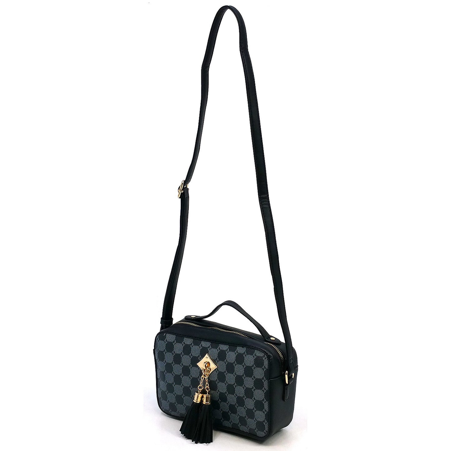 Fashion Monogram Tassel Boxy Crossbody Bag PMCB0