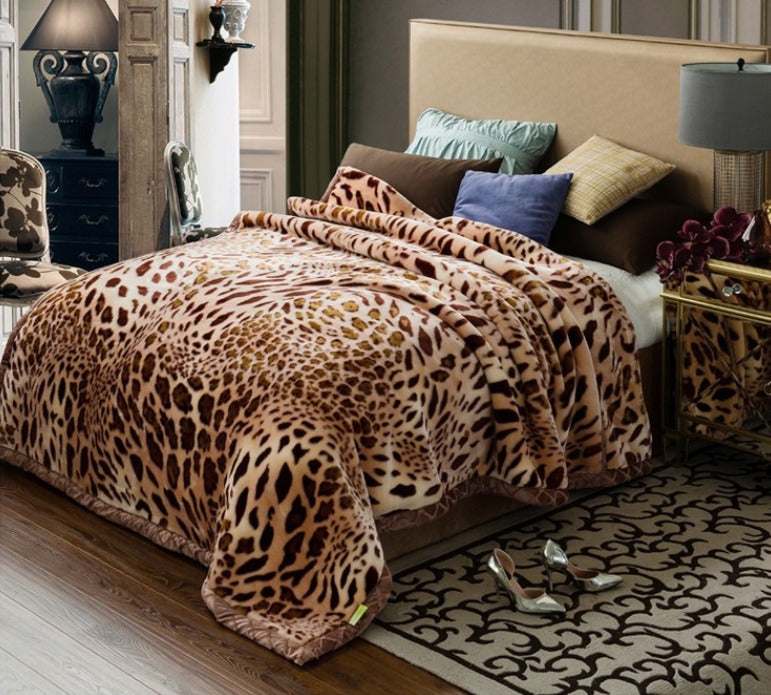 Heavy Queen Size Cheetah Print Blankets 4.0Kg PMBL18