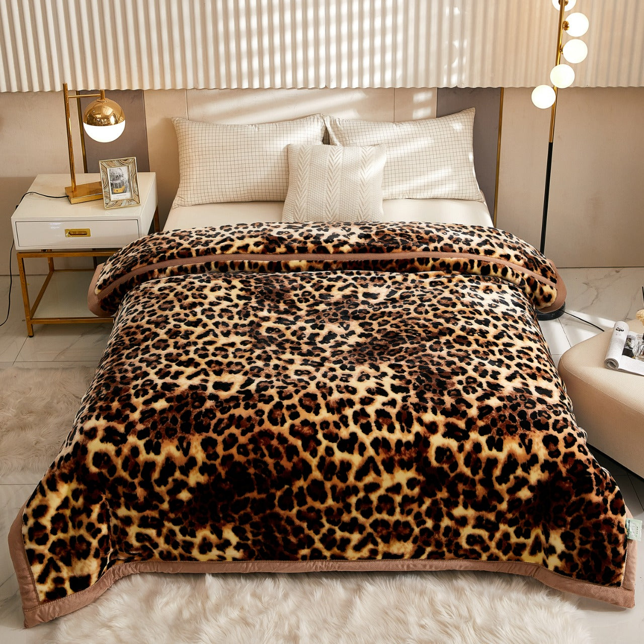 Heavy King Size Cheetah Print Blankets 4.5Kg PMBL12
