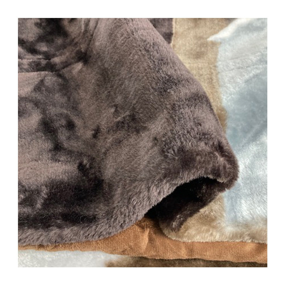 Brown Mink Blanket featuring cabin, trees & snow flakes - PMBL333