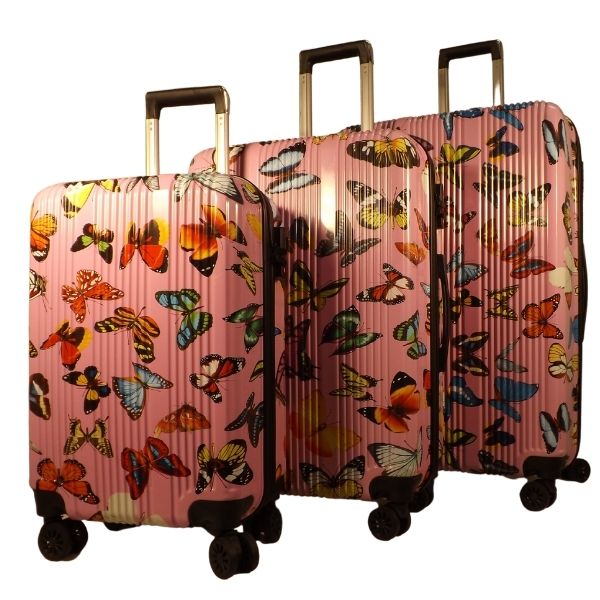 Hard side Spinner Wheel Luggage, Butterfly, Pink PMMSL10Pink