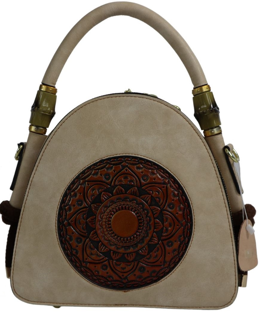 Genuine Embossed Leather Retro Handbag With Totem Pattern – radekus