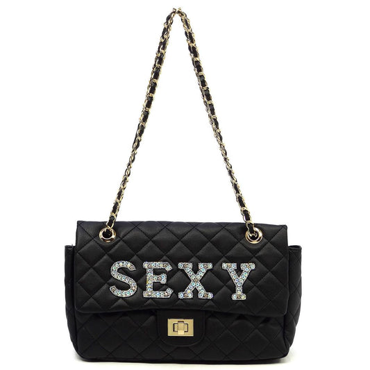 SEXY Rhinestone Quilted Classic Shoulder Bag PMRQBAG