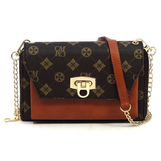 CM Monogram Zip Around Crossbody Clutch Wallet PMCM01