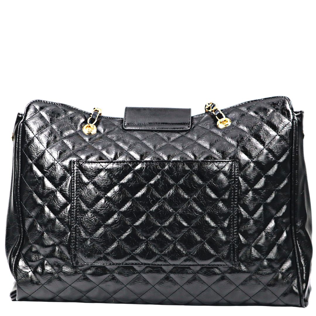Fashion Oversize Quilted Fashion Satchel Trolley sleeve for Carry-on-Luggage PMQFS-0045