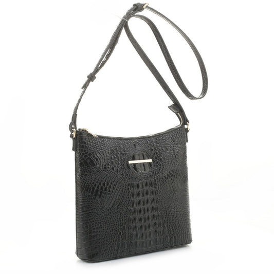 PMEJ91518 Refined Crocodile Elegance Shoulder Bag